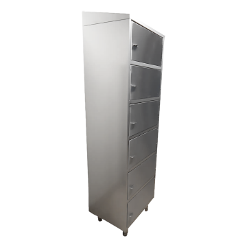 Armoire colonne 6 casiers inox 