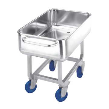 Bac inox mobile 150L avec vidange