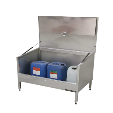 Caisson a produit chimique ferme avec bac de retention