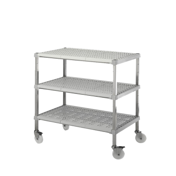 Chariot inox plateaux en  polypropylene