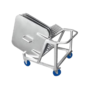 Chariot de transport inox pour couvercles