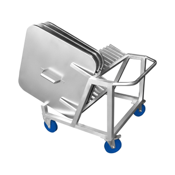 Chariot de transport inox pour couvercles