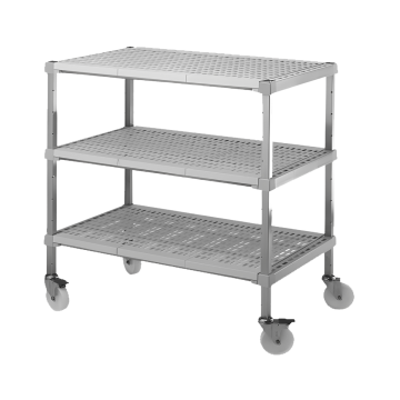 Chariot inox plateaux en polypropylène