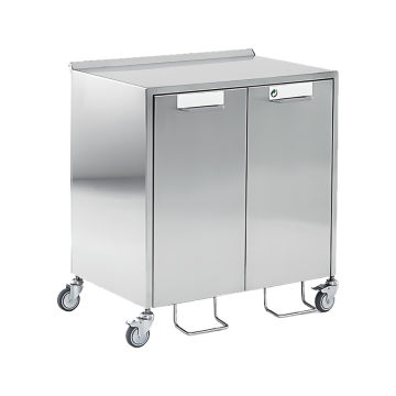 Poubelle de tri inox mobile