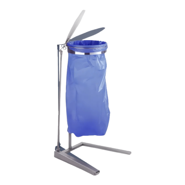 Support sacs poubelle inox avec couvercle à pédale