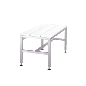 Banc inox assise polyethylene largeur 450 x hauteur 550 mm