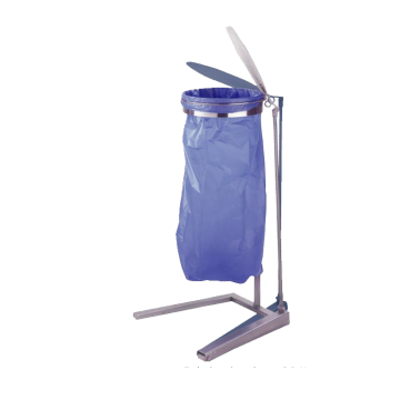 Support sacs poubelle inox avec couvercle a pedale