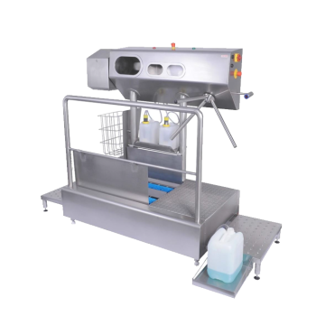 Sas hygiene inox avec lave semelles + lavage et désinfection des mains