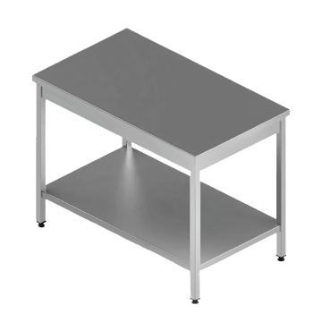 Table centrale inox 304L avec étagère basse