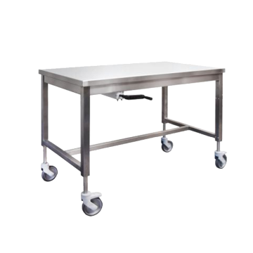 Table centrale inox a hauteur variable - reglage manuel