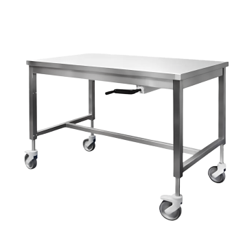 Table centrale inox à hauteur variable - réglage manuel