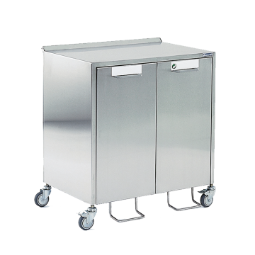 Poubelle de tri inox mobile