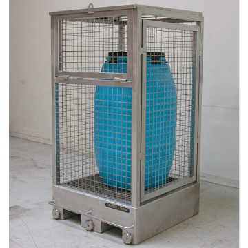 Caisson a produit chimique grillage avec bac de retention