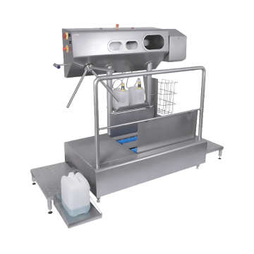 Sas hygiene inox avec lave semelles + lavage et désinfection des mains