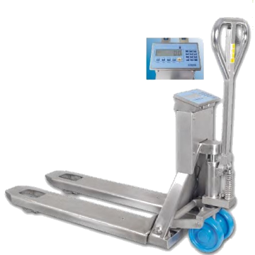 Transpalette peseur inox