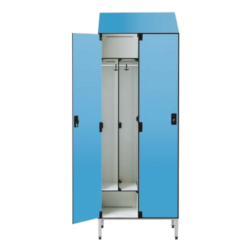 Vestiaire en lamine stratifie avec separation propre/sale